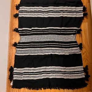 Stella & Dot Black and White Embroidered Scarf
